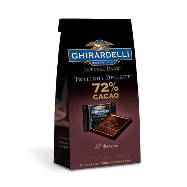 Ghirardelli 72% Intense Dark Chocolate Twilight Squares 4.5-Ounce Bags: 6-Piece Box