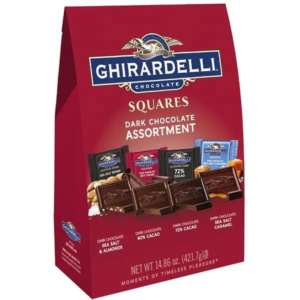 Ghirardelli Dark Chocolate Squares Assortment: 32-Piece Bag