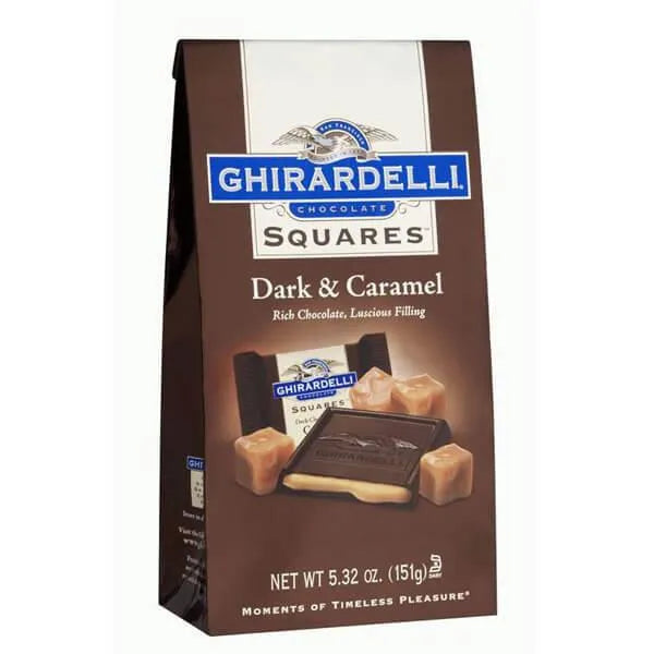 Ghirardelli Dark Chocolate Squares with Caramel Filling 5-Ounce Bags: 6-Piece Box