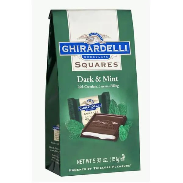 Ghirardelli Dark Chocolate Squares with Mint Filling 5-Ounce Bags: 6-Piece Box