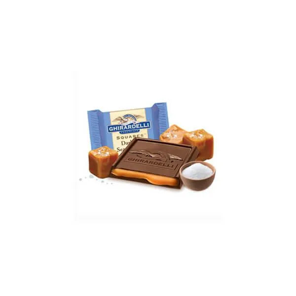 Ghirardelli Dark Chocolate Squares with Sea Salt Caramel Filling 5-Ounce Bags: 6-Piece Box