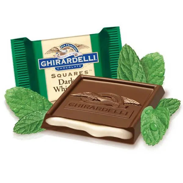 Ghirardelli Dark Chocolate with Mint Filling Squares: 50-Piece Box