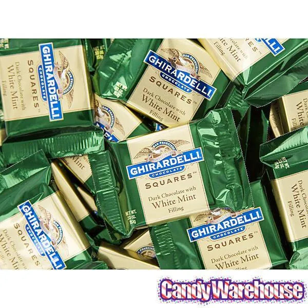 Ghirardelli Dark Chocolate with Mint Filling Squares: 50-Piece Box