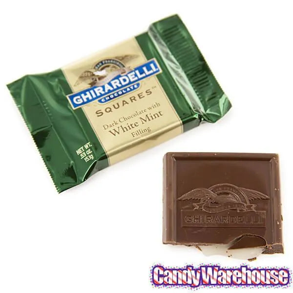 Ghirardelli Dark Chocolate with Mint Filling Squares: 50-Piece Box