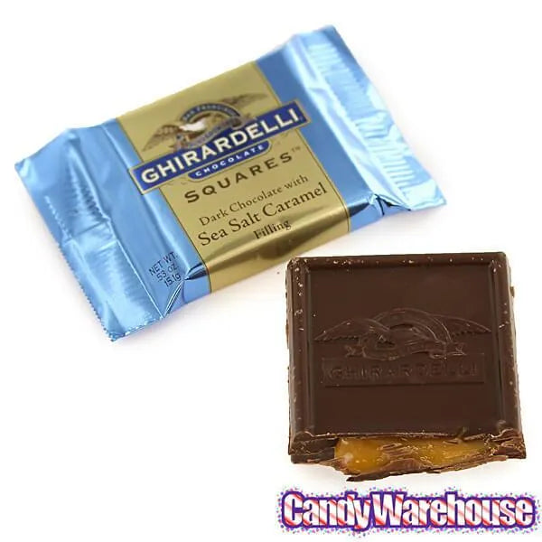 Ghirardelli Dark Chocolate with Sea Salt Caramel Filling Squares: 55-Piece Box