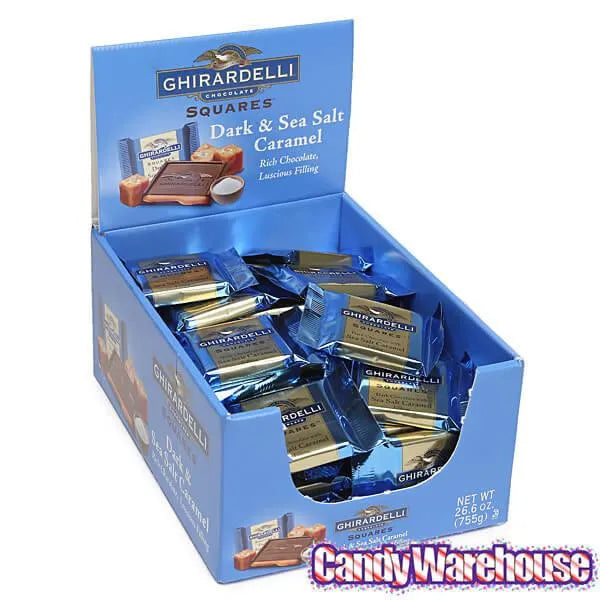 Ghirardelli Dark Chocolate with Sea Salt Caramel Filling Squares: 55-Piece Box