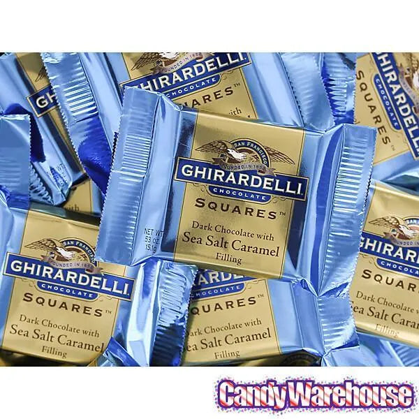 Ghirardelli Dark Chocolate with Sea Salt Caramel Filling Squares: 55-Piece Box