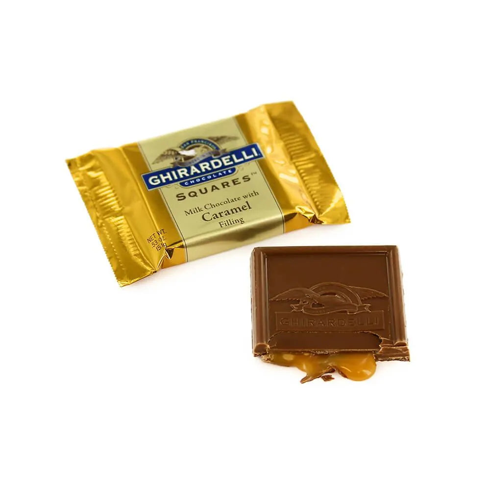 Ghirardelli Milk Chocolate with Caramel Filling Squares: 55-Piece Box