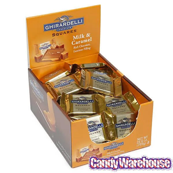 Ghirardelli Milk Chocolate with Caramel Filling Squares: 55-Piece Box