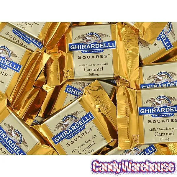 Ghirardelli Milk Chocolate with Caramel Filling Squares: 55-Piece Box