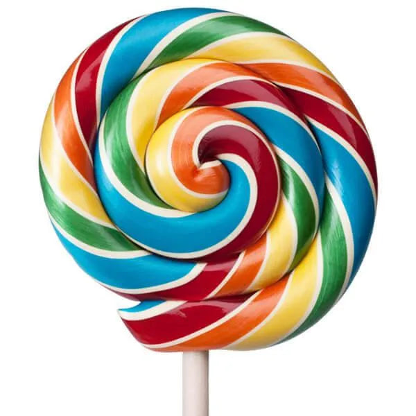 Giant 10-Ounce Rainbow Swirl Lollipop in Gift Box