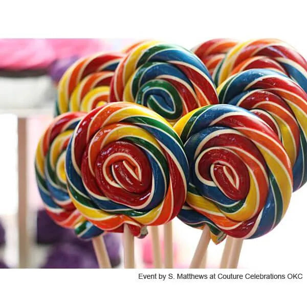 Giant 10-Ounce Rainbow Swirl Lollipop in Gift Box