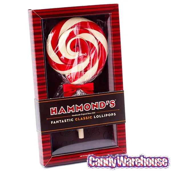 Giant 10-Ounce Red & White Swirl Lollipop in Gift Box