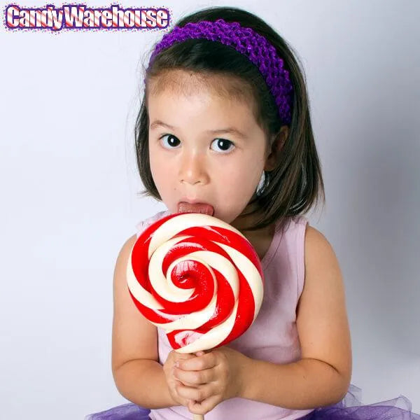 Giant 10-Ounce Red & White Swirl Lollipop in Gift Box