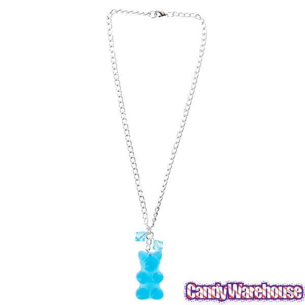 Giant Gummy Bear Necklace - Blue