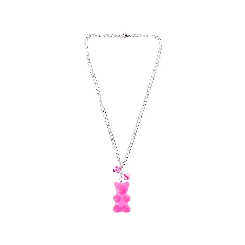 Giant Gummy Bear Necklace - Pink