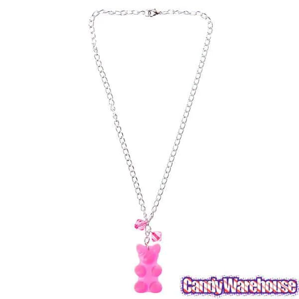 Giant Gummy Bear Necklace - Pink