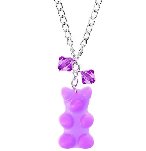 Giant Gummy Bear Necklace - Purple