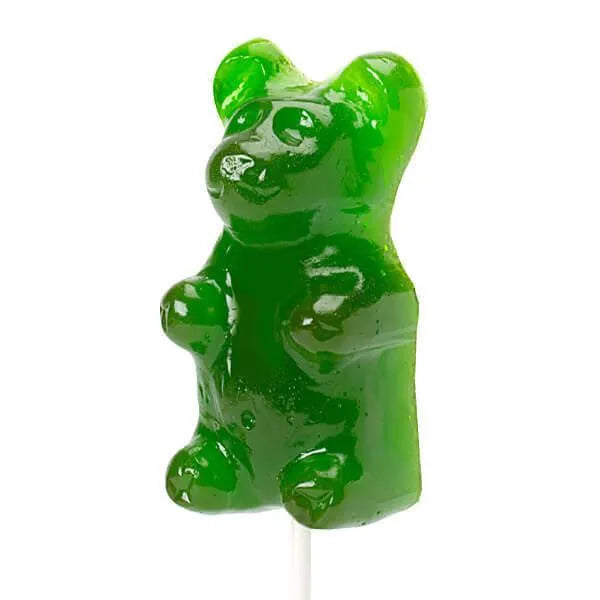 Giant Gummy Bear on a Stick - Sour Apple