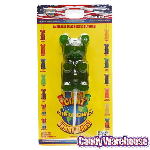 Giant Gummy Bear on a Stick - Sour Apple