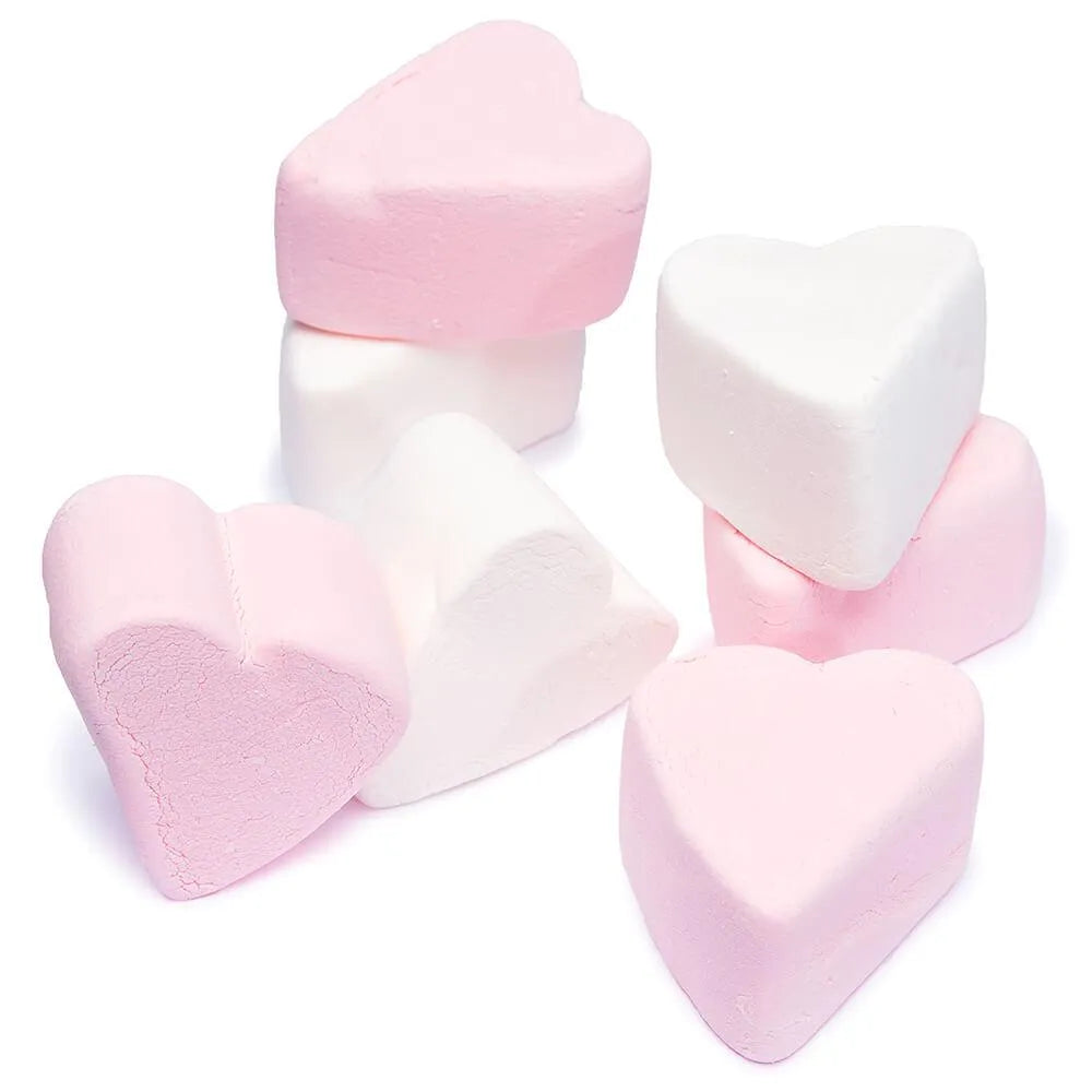 Giant Pink & White Marshmallow Hearts: 30-Piece Bag