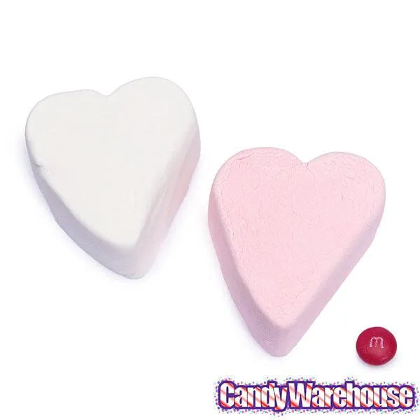 Giant Pink & White Marshmallow Hearts: 30-Piece Bag