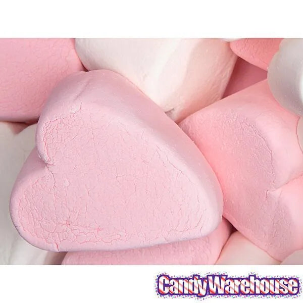 Giant Pink & White Marshmallow Hearts: 30-Piece Bag