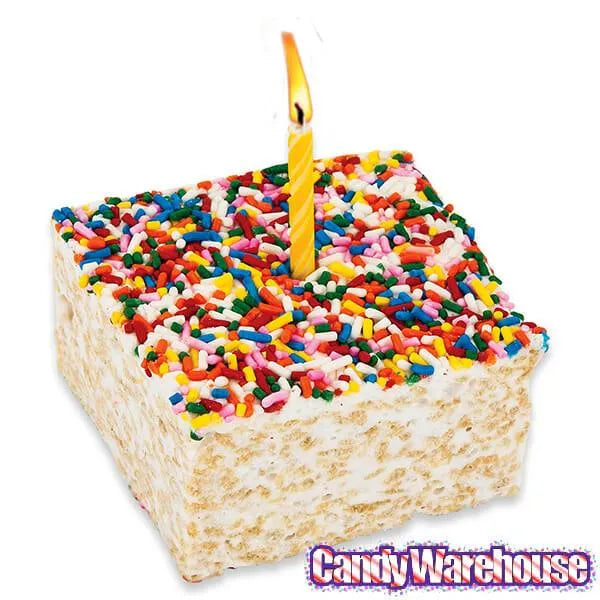 Giant Rice Crispy Treats - Happy Birthday Rainbow Sprinkles: 6-Piece Box