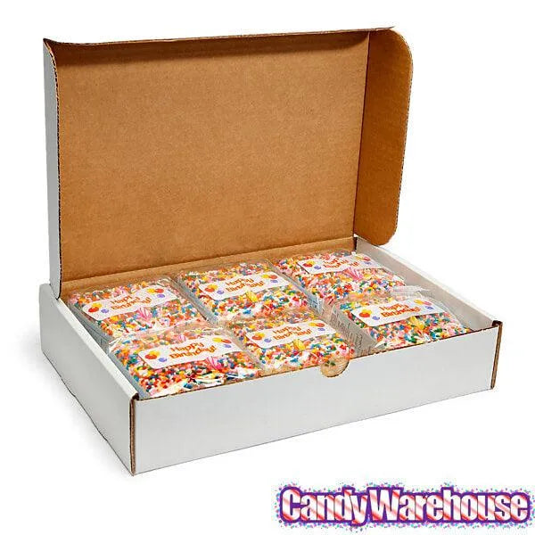 Giant Rice Crispy Treats - Happy Birthday Rainbow Sprinkles: 6-Piece Box