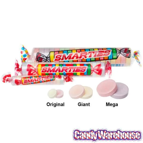 Giant Smarties Candy Rolls: 36-Piece Box