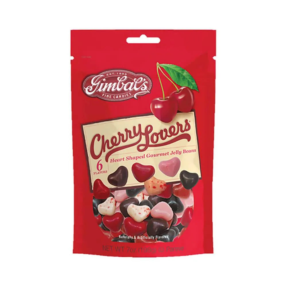 Gimbal's Cherry Lovers Candy Hearts: 7-Ounce Bag