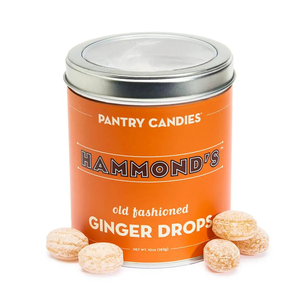 Ginger Drops Hard Candy: 10-Ounce Tin