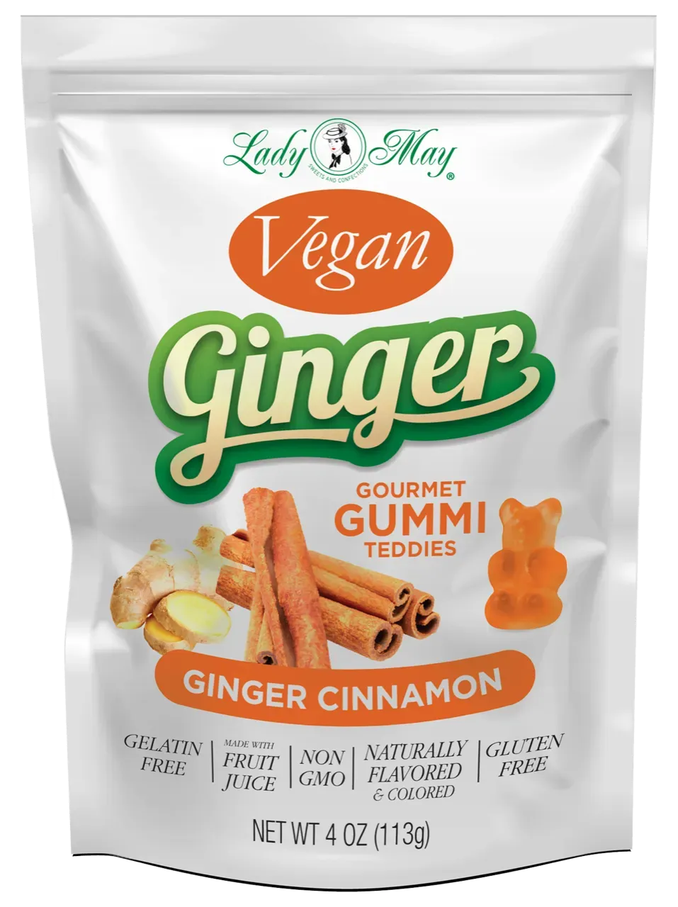 Lady May Sweets Vegan Ginger-Cinnamon Gummi Teddies