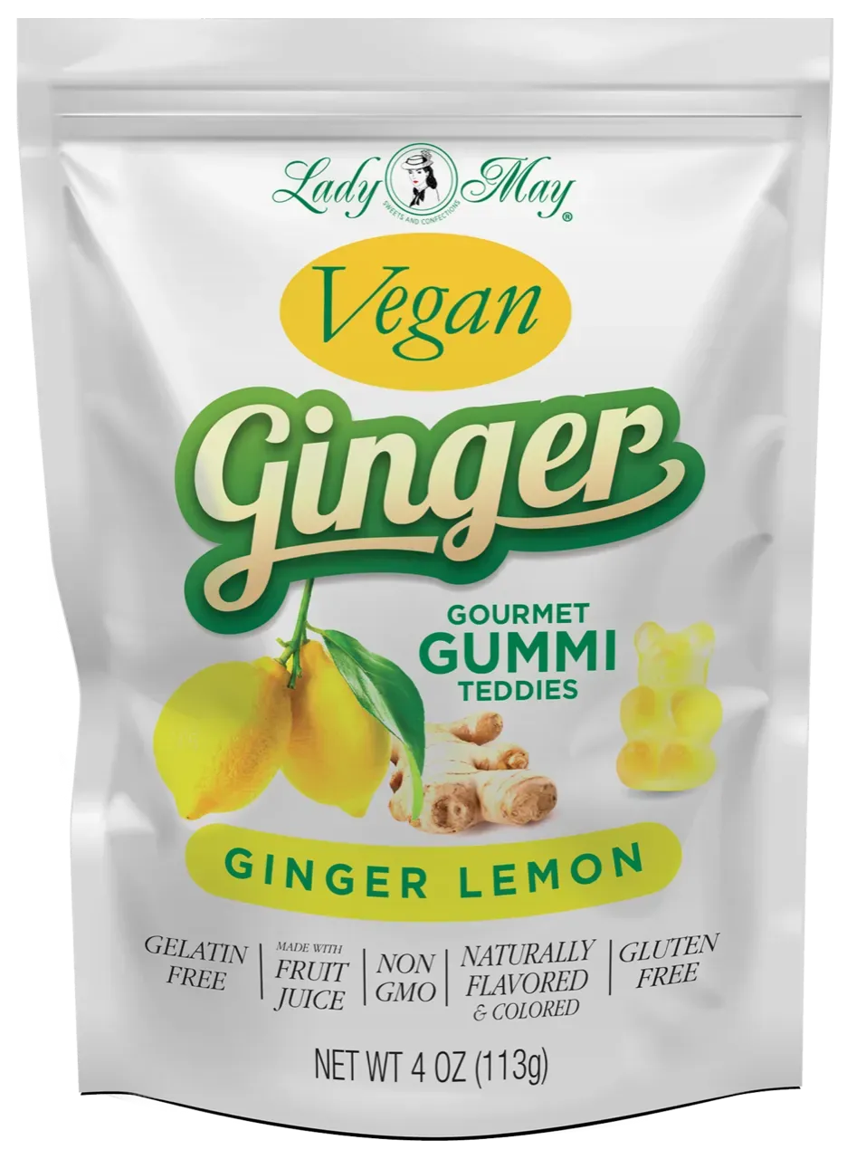 Lady May Sweets Vegan Ginger-Lemon Gummi Teddies