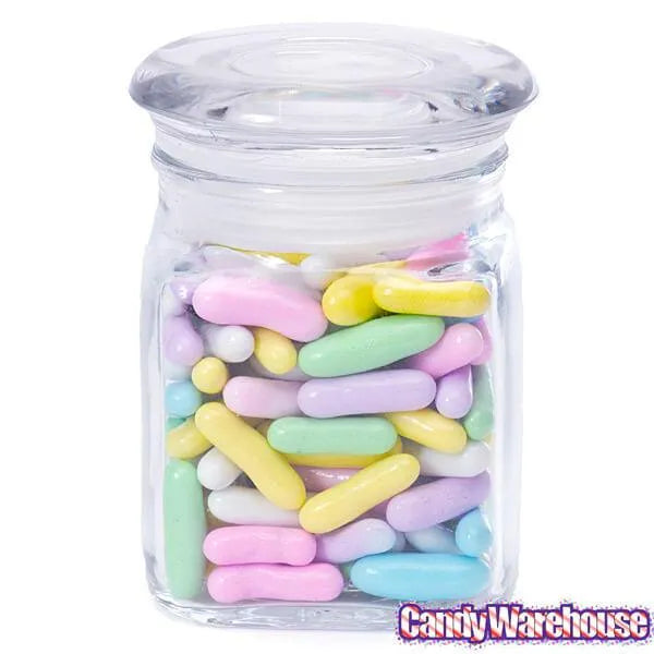 Glass Mini Square 4-Ounce Candy Jar with Lid