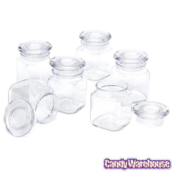 Glass Mini Square 4-Ounce Candy Jar with Lid