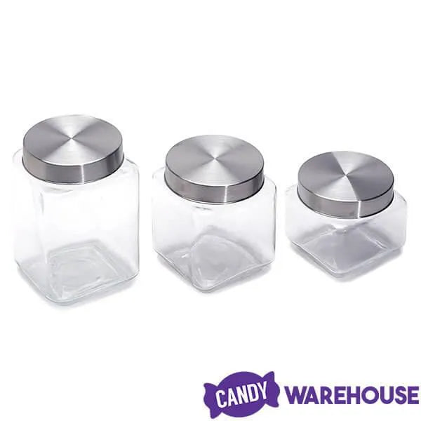 Glass Square Candy Jar with Lid - Large