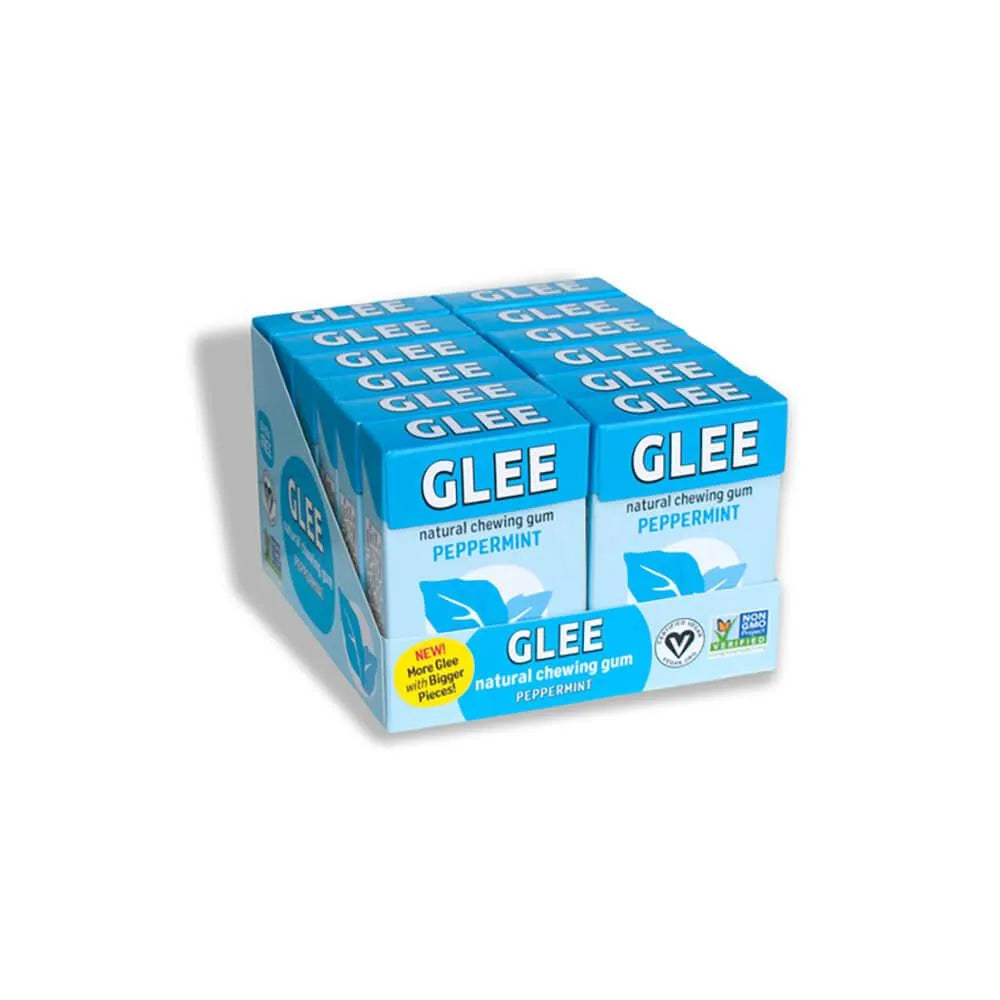 Glee All Natural Peppermint Gum Packs: 12-Piece Box