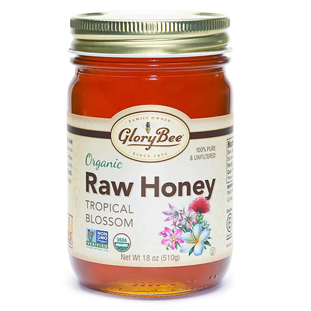 GloryBee Organic Tropical Blossom Raw Honey: 18-Ounce Jar