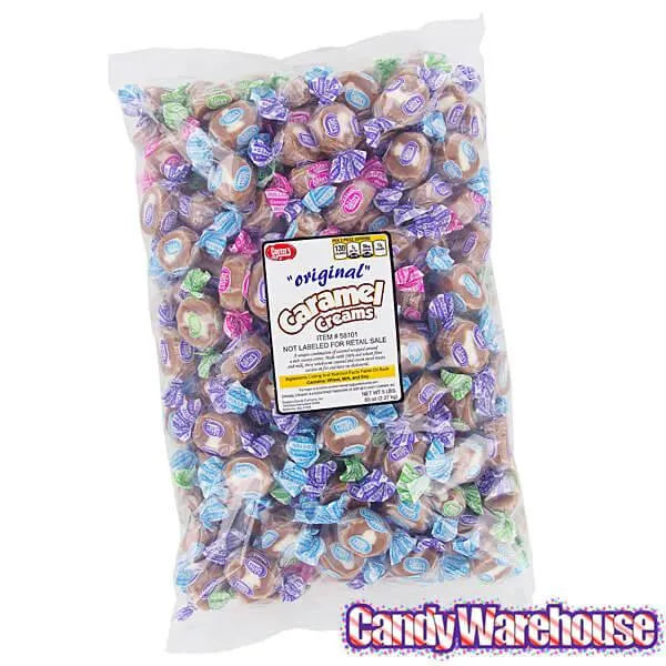 Goetze's Caramel Creams Bulls Eyes Candy - Color Wraps: 5LB Bag