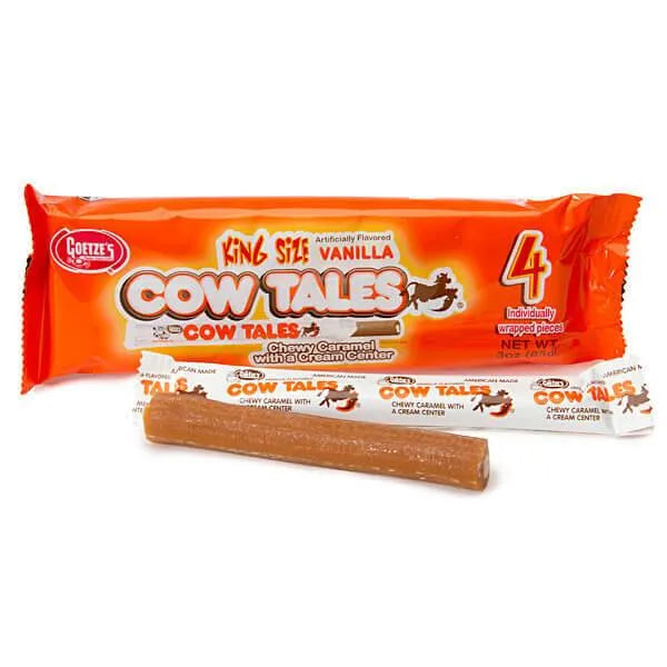 Goetze's Cow Tales Caramel & Cream Sticks King Size Packs: 20-Piece Box