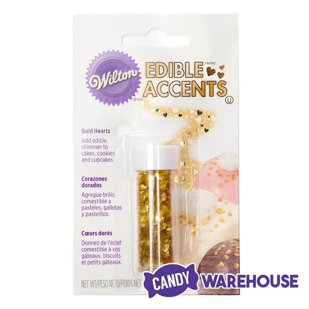 Gold Hearts Edible Accents: 0.06-Ounce Bottle