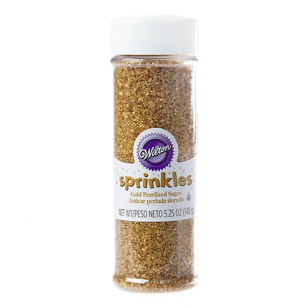 Gold Pearlized Sugar Crystals: 5.25-Ounce Dispenser