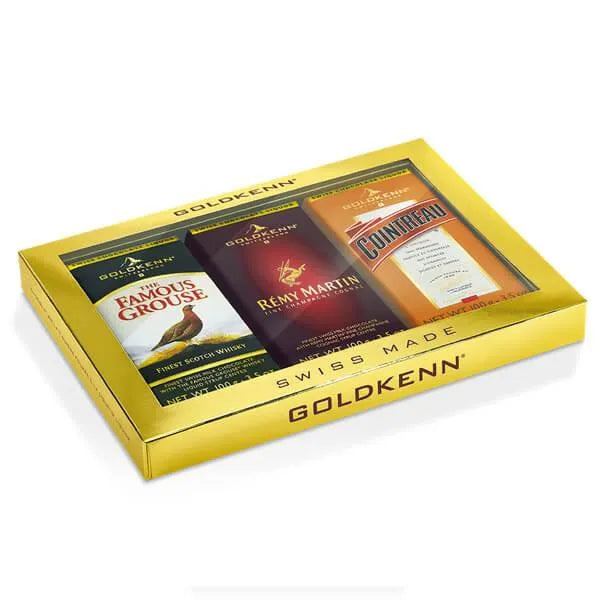 Goldkenn Assorted Liquor Filled Chocolate Bars: 3-Piece Gift Box