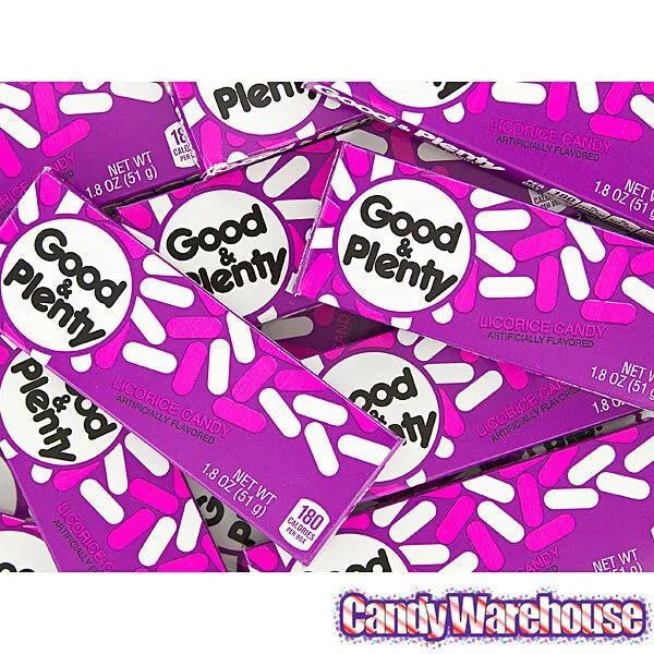 Good & Plenty Candy Packs: 24-Piece Box