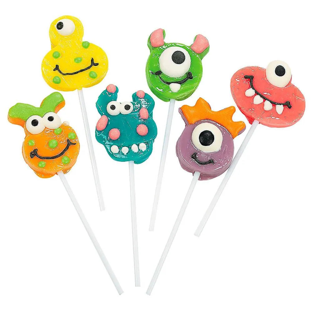 Goofy Monster Head Lollipops: 12-Piece Box