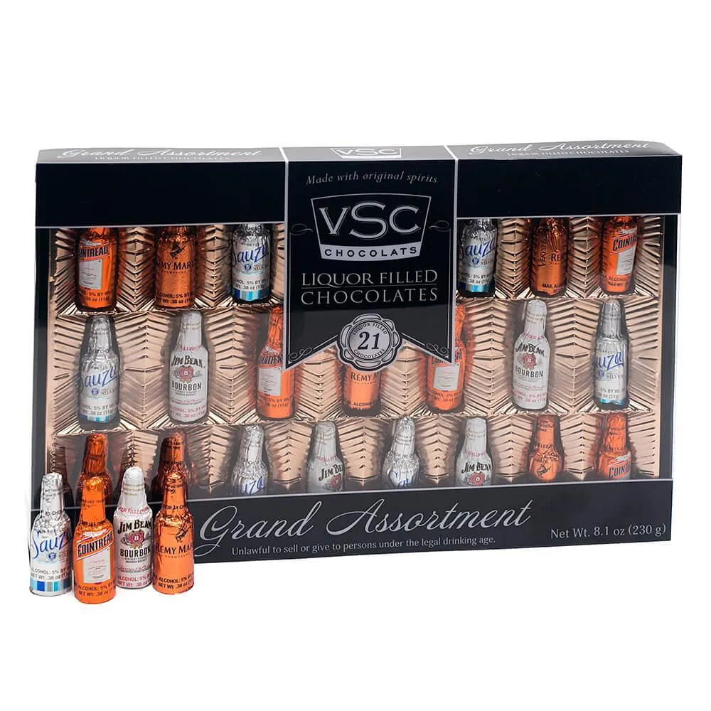 Grand Assortment Chocolate Liquor Bottles: 8.1-Ounce Gift Box