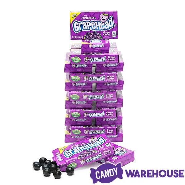 Grapehead Candy Mini Packs: 24-Piece Box