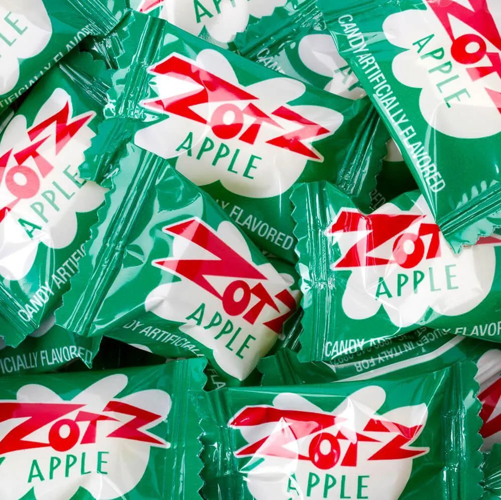 Green Apple Zotz Sour Fizz Candy: 300-Piece Tub