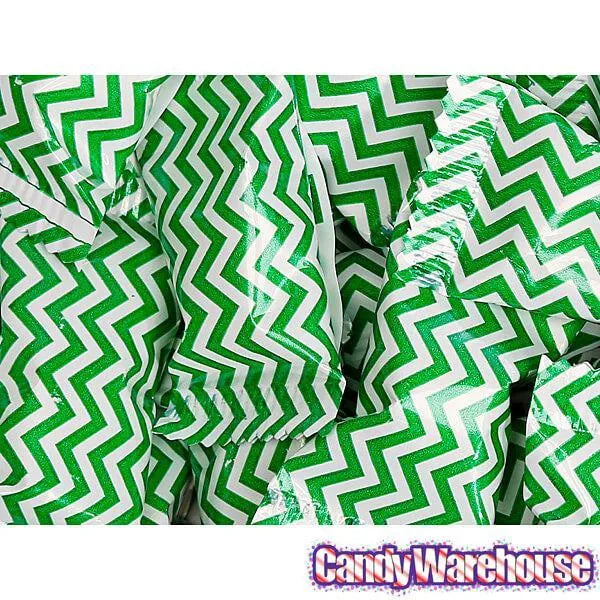 Green Chevron Stripe Wrapped Butter Mint Creams: 300-Piece Case